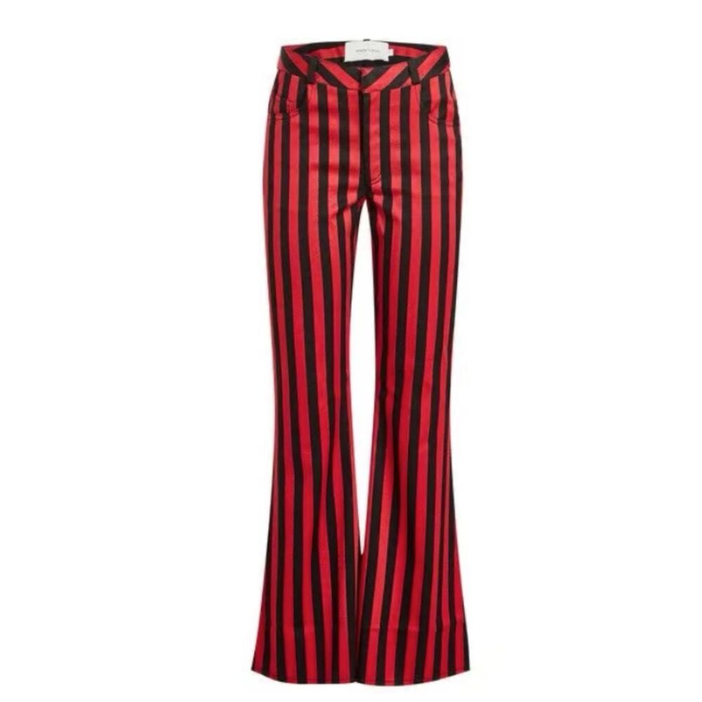 Marques ' Almeida Red and Black Striped Flared Pants size 8 Maximalist Style